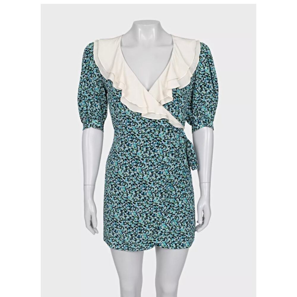 Alessandra Rich Blue Floral Silk Dress  Sz.40